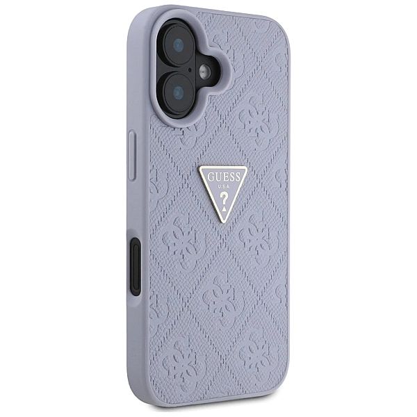 Etui Guess Hot Stamp 4G Pattern Triangle Metal Logo na iPhone 16 - fio