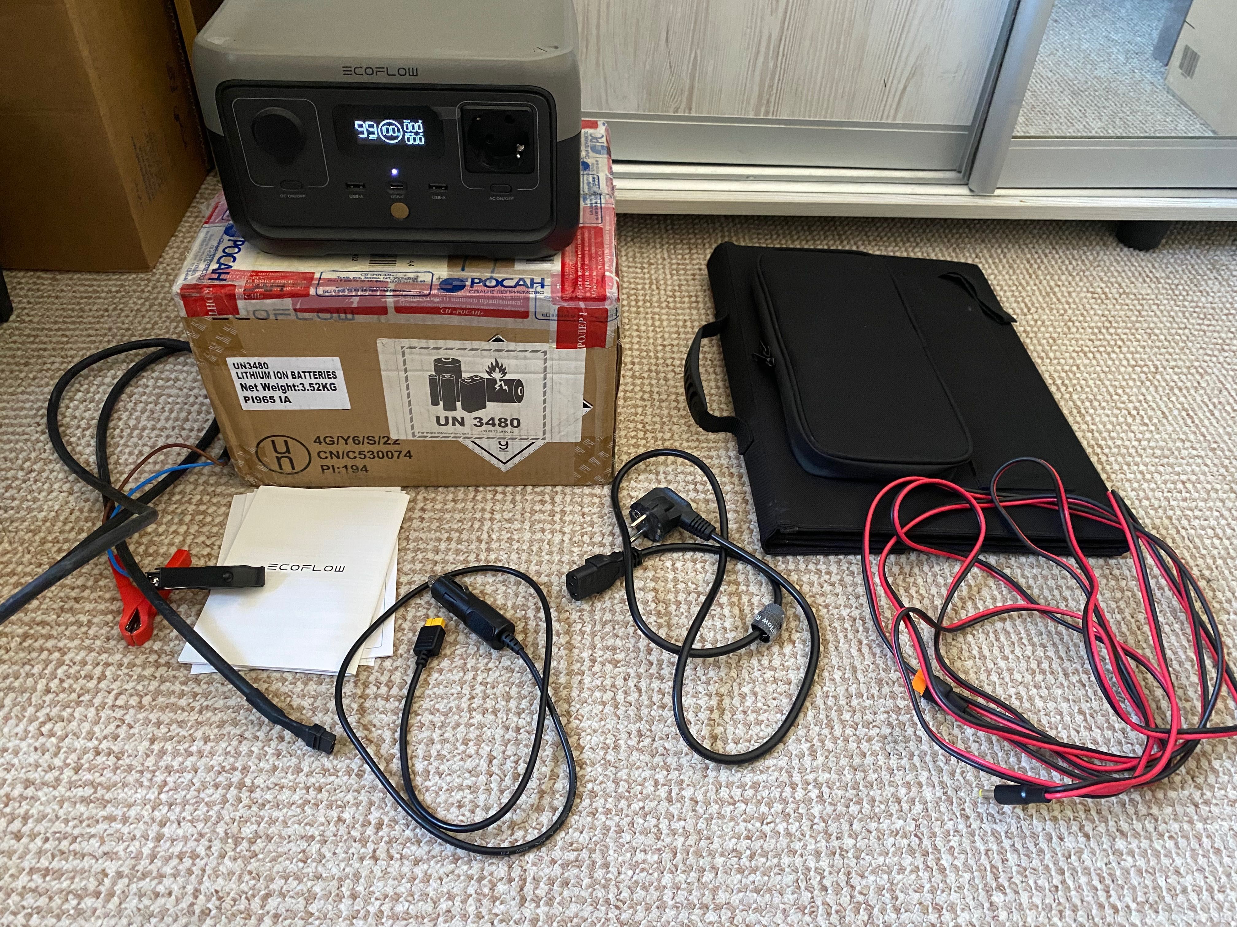 Ecoflow river 2 и солнечнечная панель на 60w