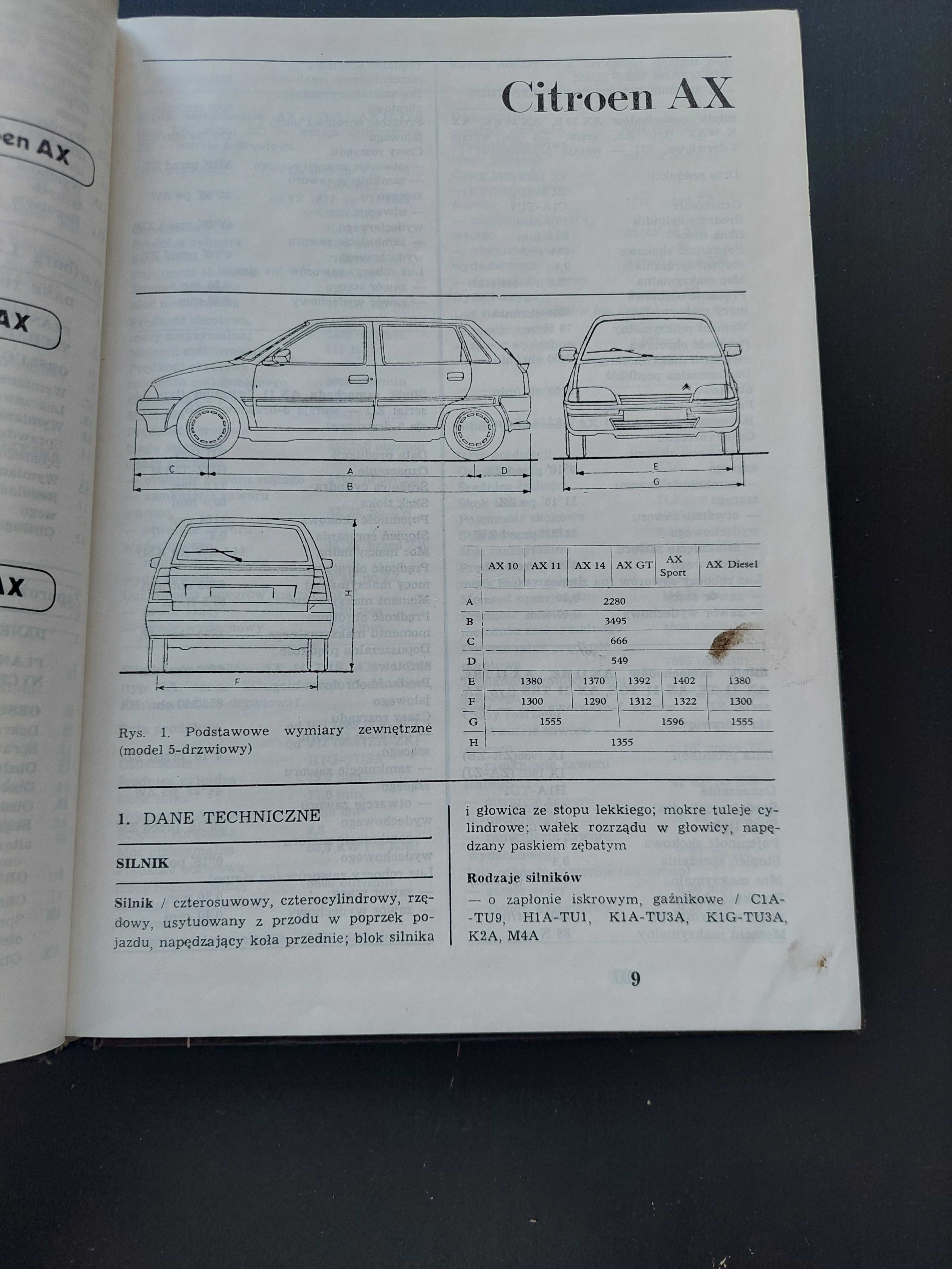 Obsługa samochodów importowanych Citroen AX Lada samara Wartburg 1.3.