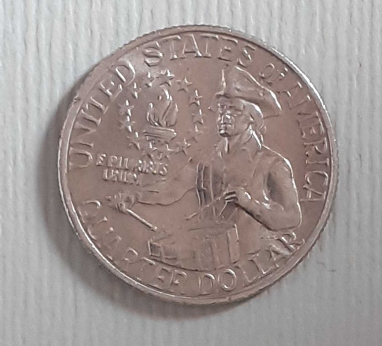 trzy  monety 25 centów  USA / z 1976  roku/ tzw. dobosz /unikalne