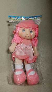 Różowa, miękka lalka szmacianka 50 cm