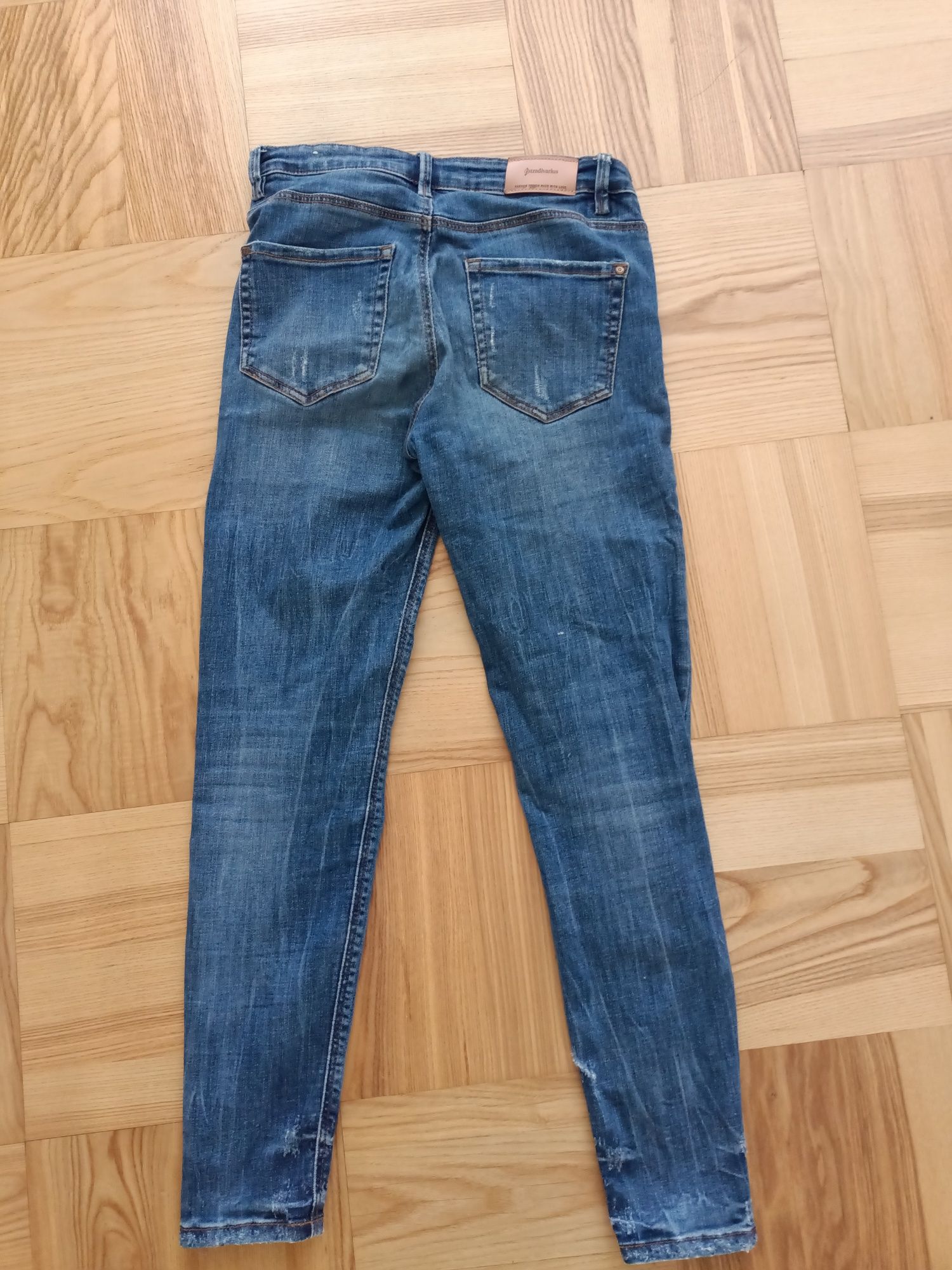 Jeansy Stradivarius dżinsy spodnie skinny z przetarciami rurki obcisłe