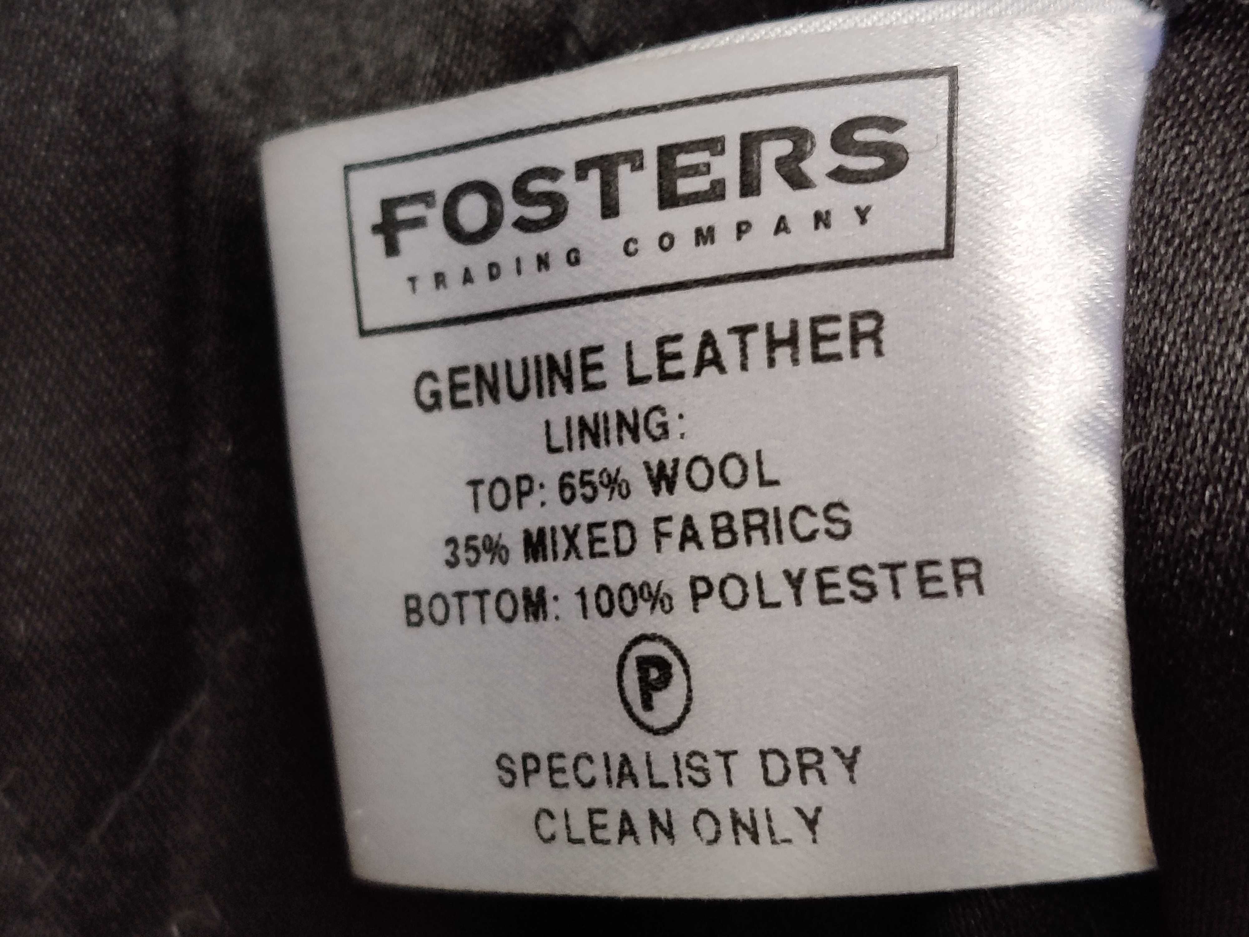 Чоловіча чорна щільна шкіряна куртка Fosters Trading Company L р