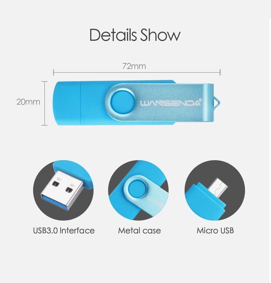 Флешка 32 GB 3.0 OTG 2в1 USB Micro-USB ЮСБ 32 ГБ 2in1 android пам'ять