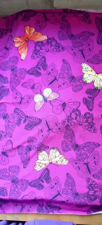 Отрез ткани ткань трикотаж фиолетовый с бабочками