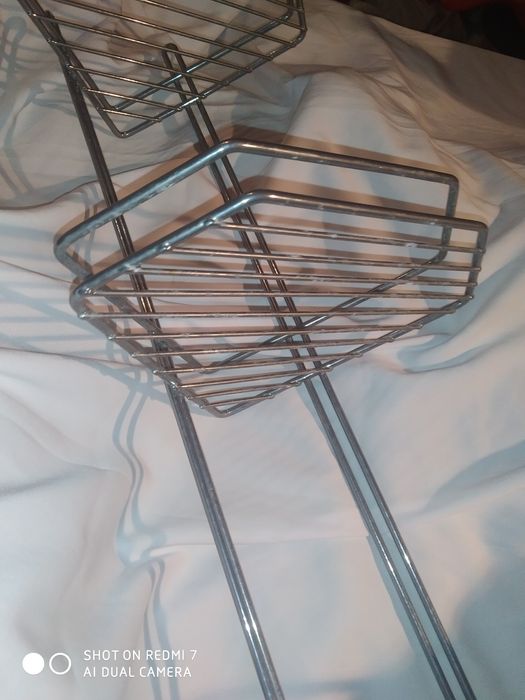 Полочка угловая в ванную комнату металлическая 3-х ярусная полка угол