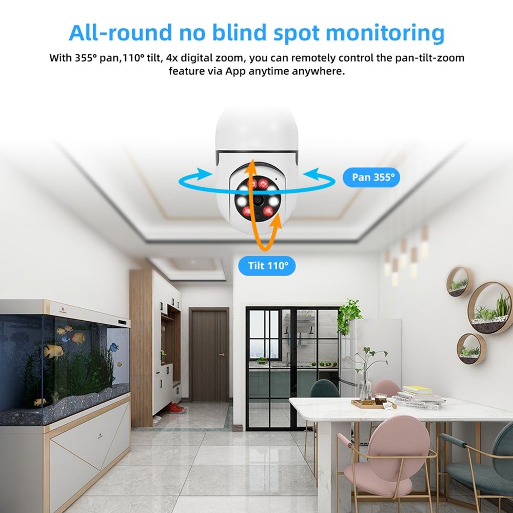 Camara lâmpada  vigilância 5mp e27 wifi 
vigilância visäo noturna s