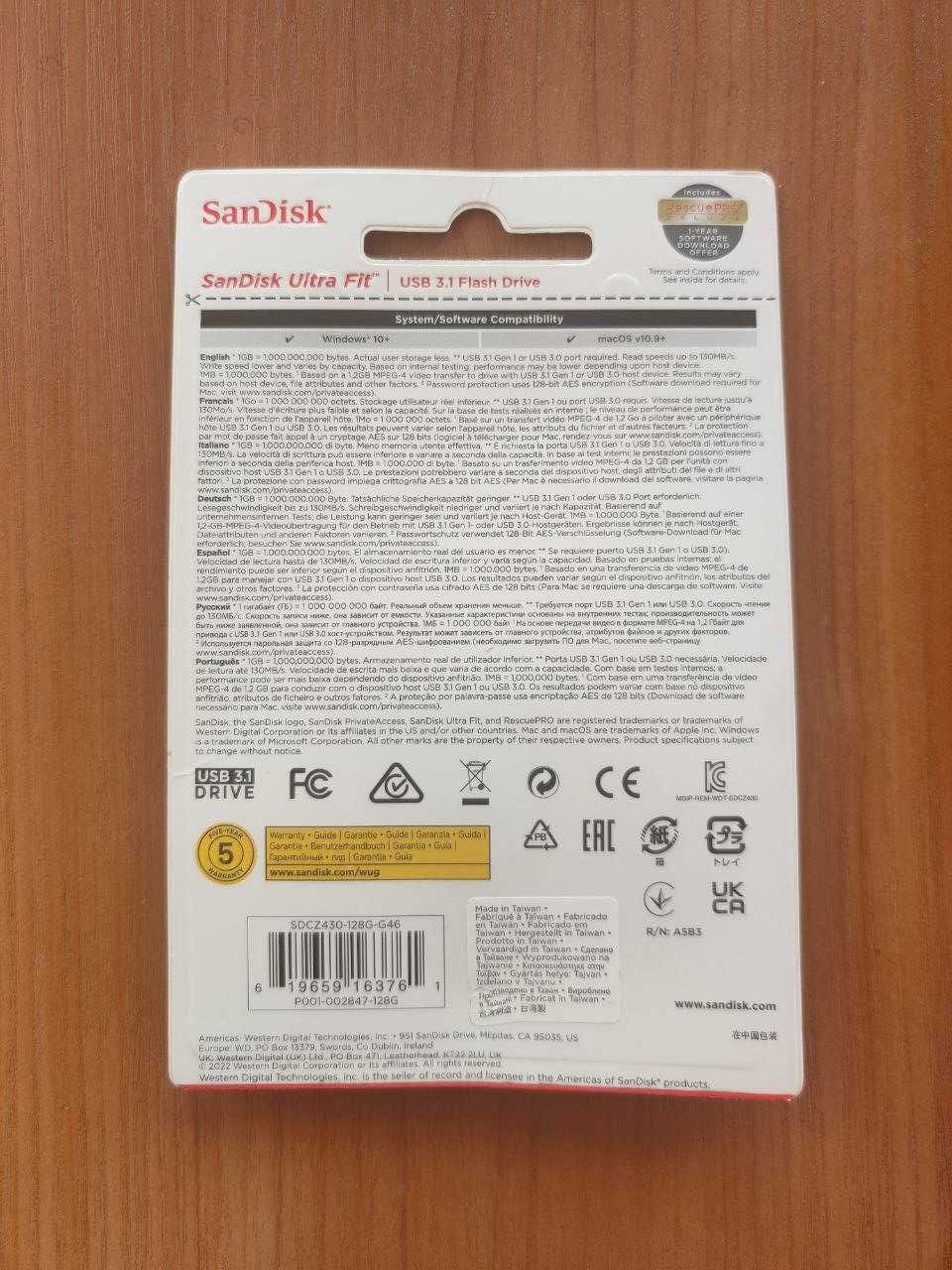 NEW! Флешка USB SanDisk Ultra Fit 128 Gb гб USB 3.1 Флеш накопичувач