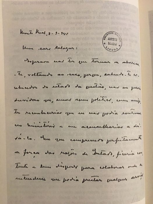 Bissaya Barreto / António Ferro/ Salazar Correspondência