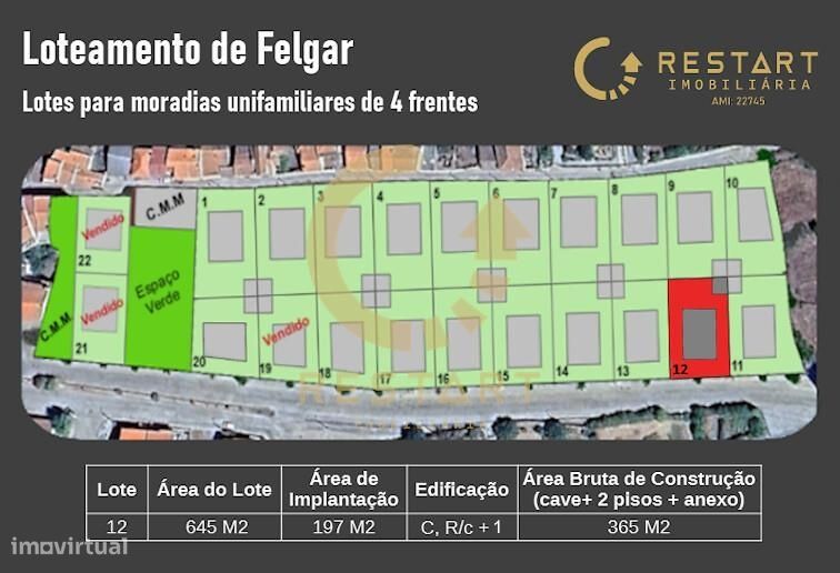 18 Lotes  Para construção de moradias individuais e unifamilares com c