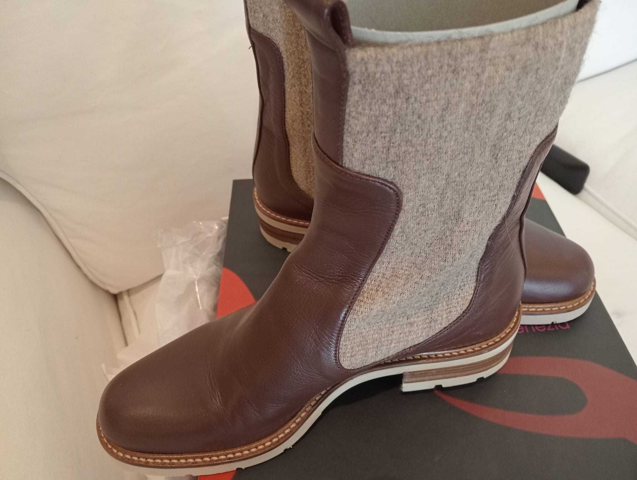 Par de botas Italianas Senhora 38 Eliza di Venezia