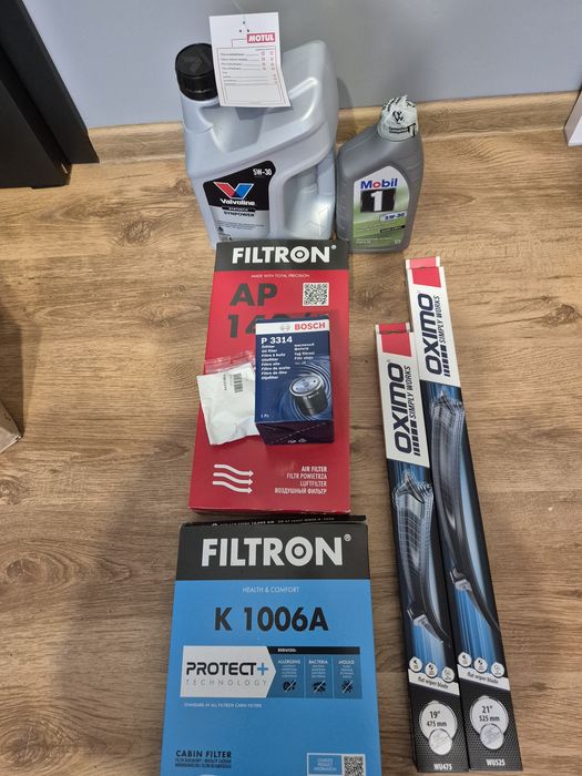 Filtry , oleje zestaw i wycieraczki audi a3 8l, 1.6 benz