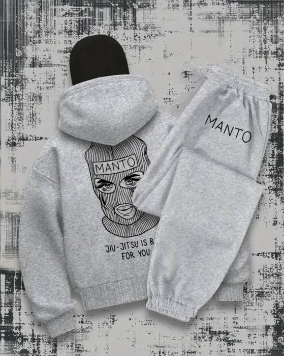 Жіночий костюм Manto/Манто оверсайз на флісі з маскою (худі+штани)