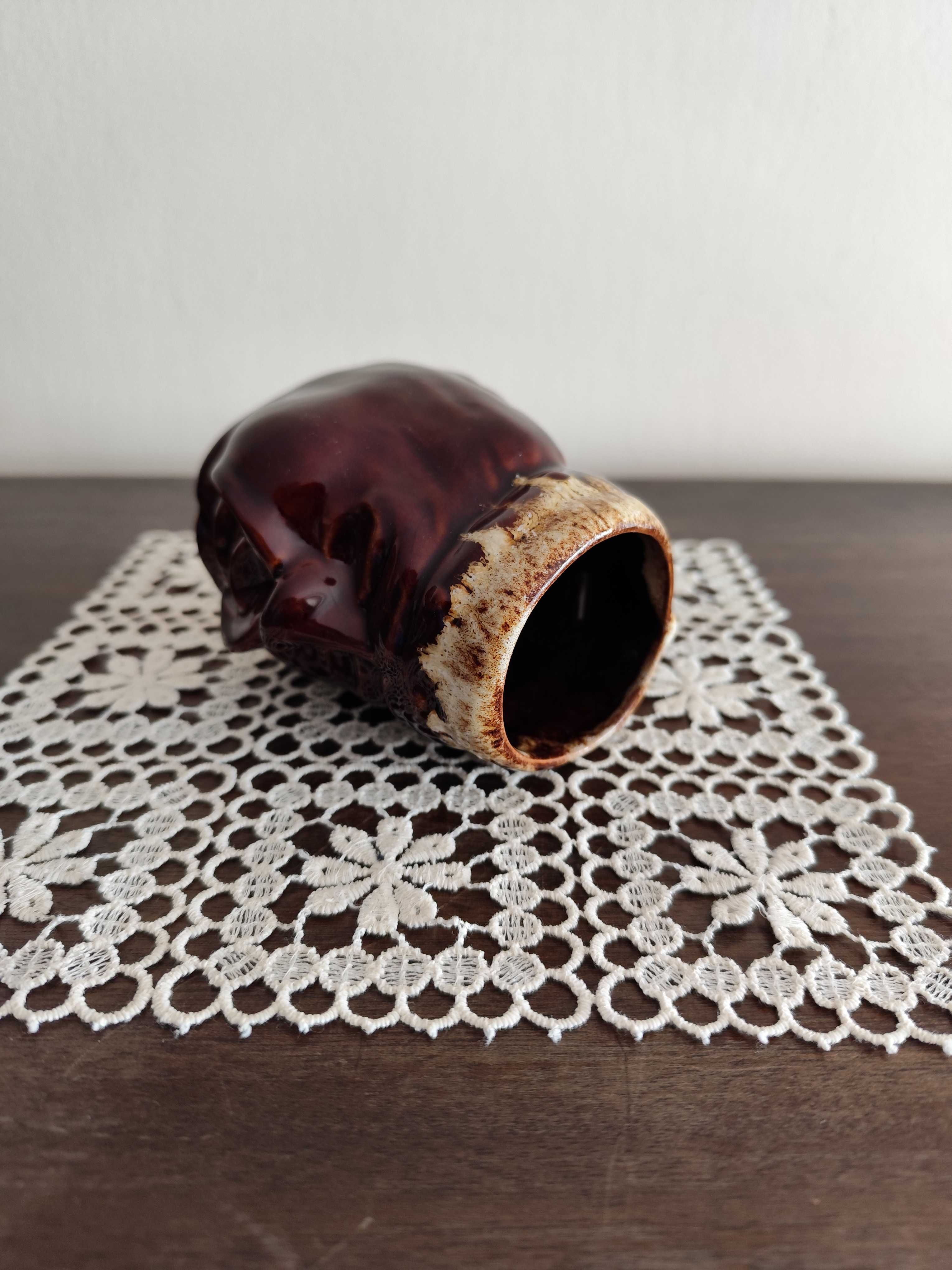 Dziwaczny Ceramiczny Kufel w kształcie głowy, Kubek z czasów PRL