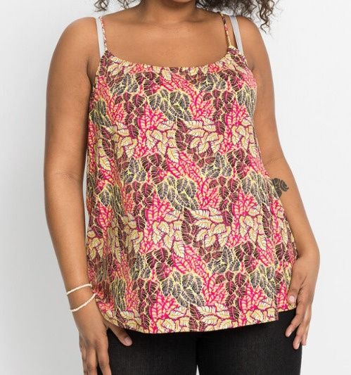 B.P.C bluzka letnia na ramiączka top wzór liście r.40/42