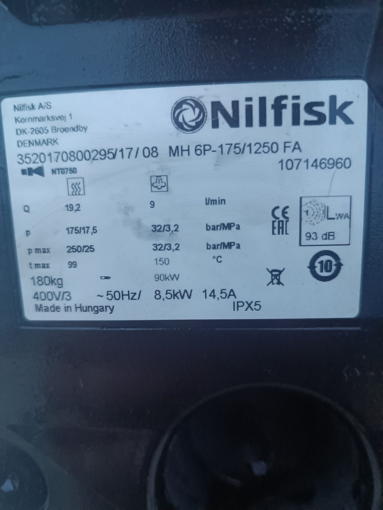 Myjka ciśnieniowa nilfisk alto NH 6 gorąca woda