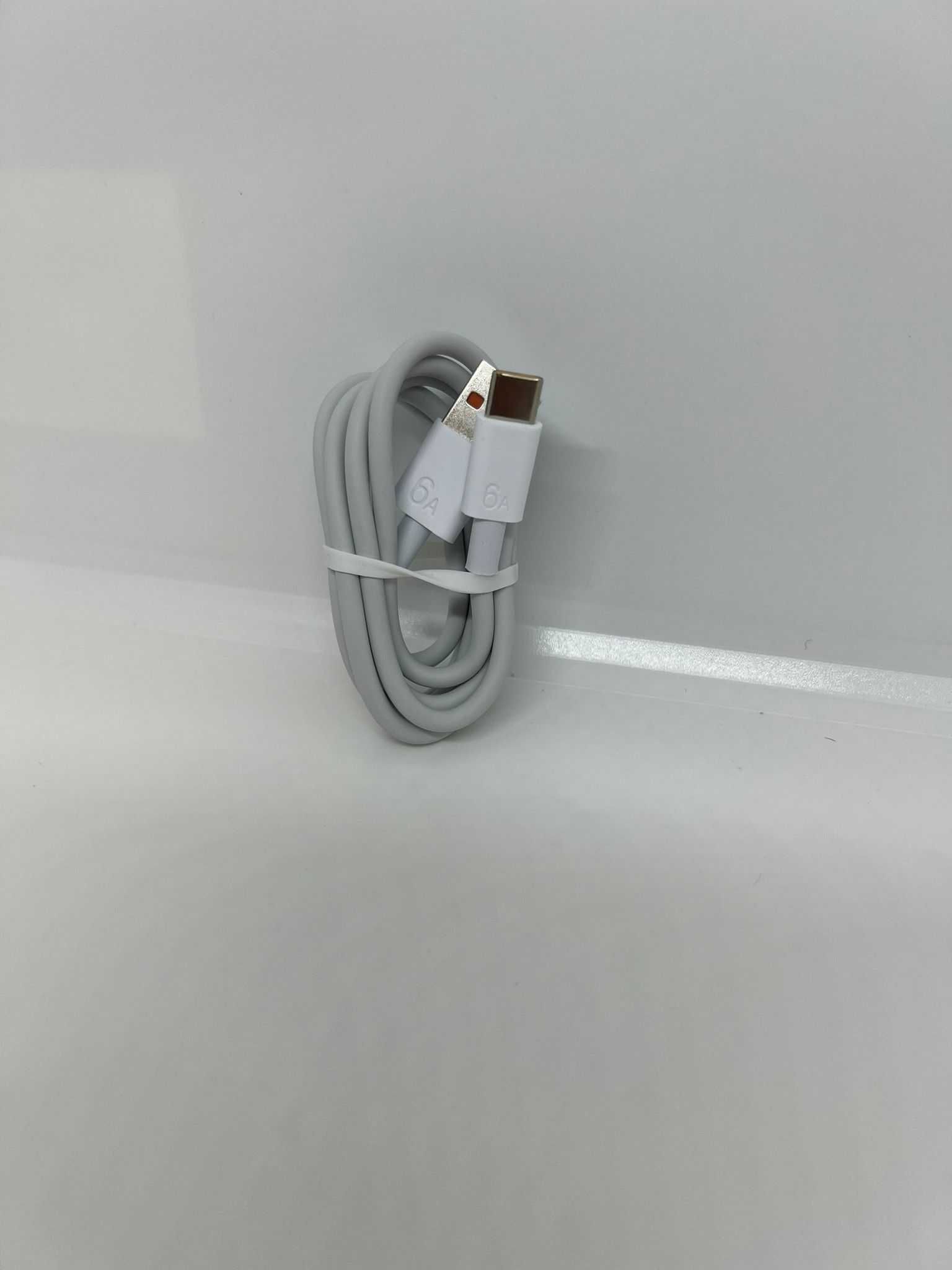 Kabel USB-USB typ C 6A super ładowanie Huawei 66W 1m bialy