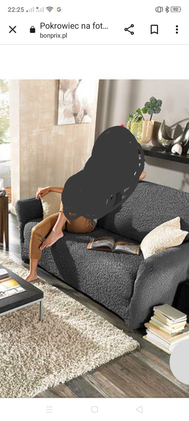 Pokrowiec na sofę dwuosobową melanżowy antracyt
