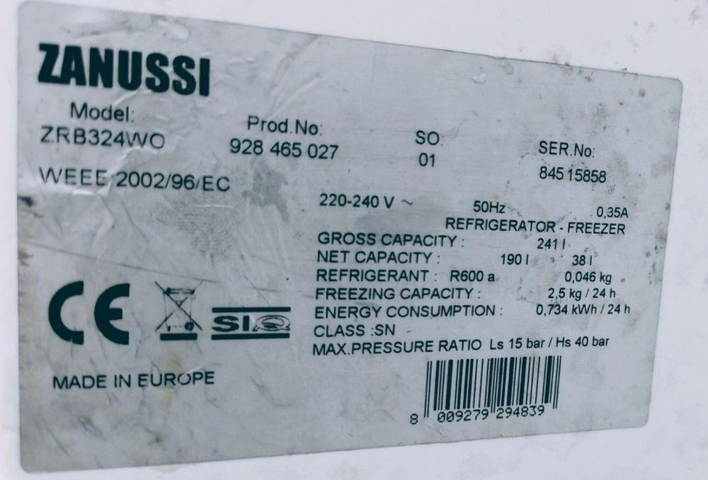 Półka dolna na drzwi lodówki Zanussi