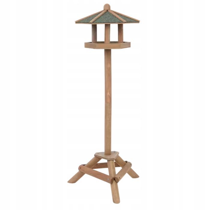 karmnik dla ptaków drewniany stojący domek na nodze