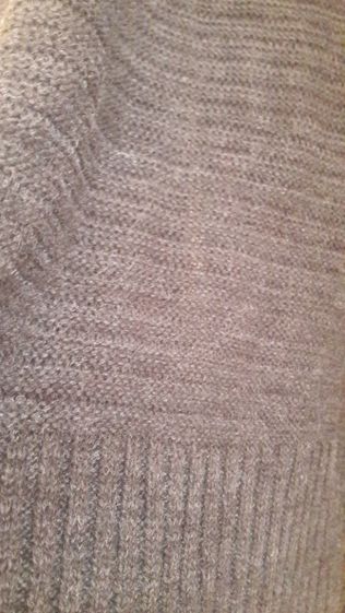 Kardigan brąz +czarny melanż XL narzutka sweter kieszenie