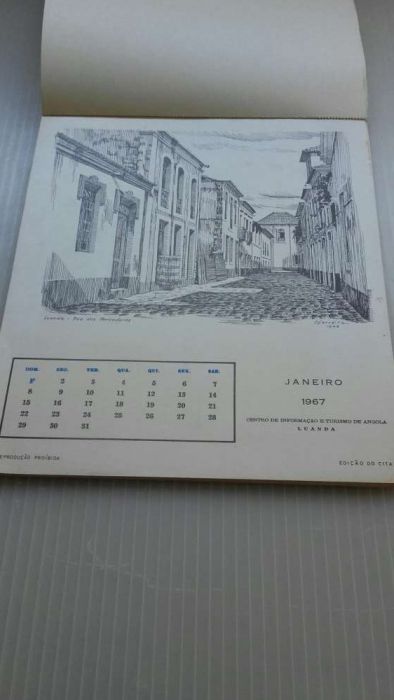 calendário de parede: Luanda antiga, 1967