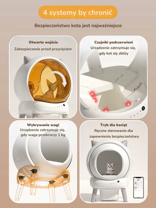 Samoczyszcząca automatyczna kuweta dla kota WIFI APLIKACJA KOSTOR NEKO