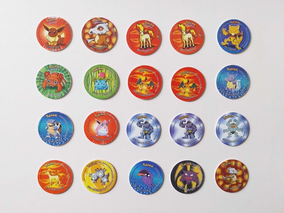 55 tazos POKEMON (52 diferentes) +2 master tazos | lote Matutano Tasty
