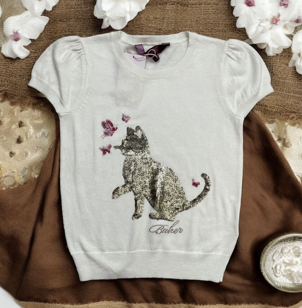 Новая футбока с котенком TED BAKER для девочки 5-6 лет