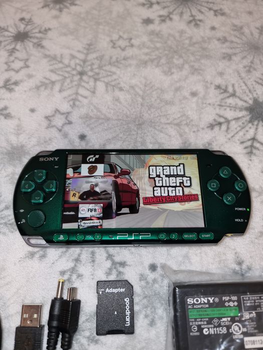 Japońskie PSP 3000, 256 gier Spirited Green 100% oryginalna