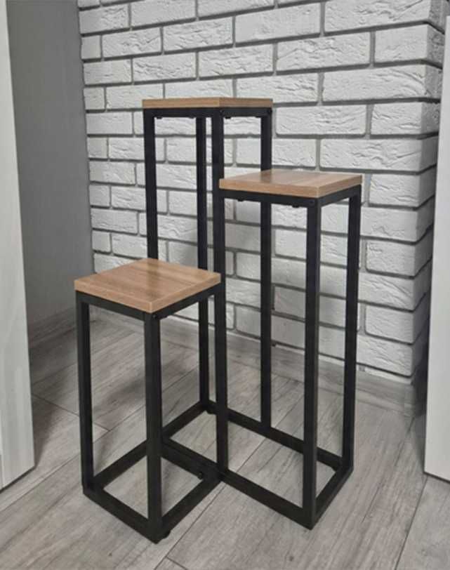 Kwietnik LOFT Stojak na kwiaty NOWY półka industrialna 3 poziomy
