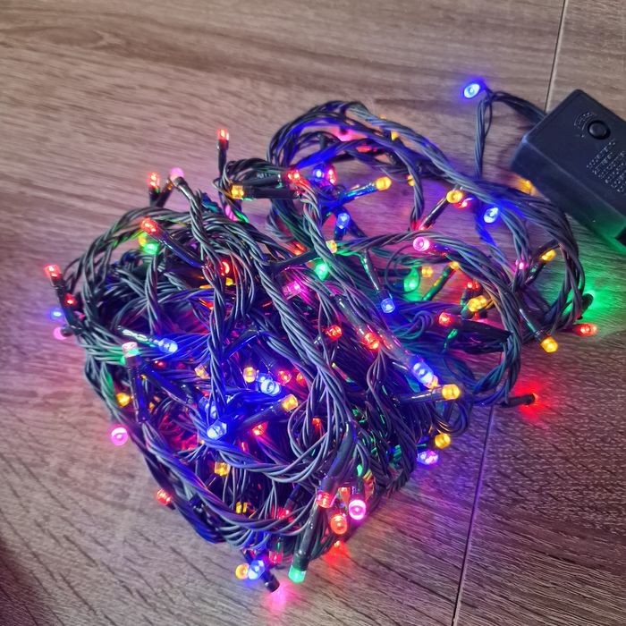 Nowe Lampki choinkowe Led kolorowe 13 metrów + 1,5 dodatkowego kabla