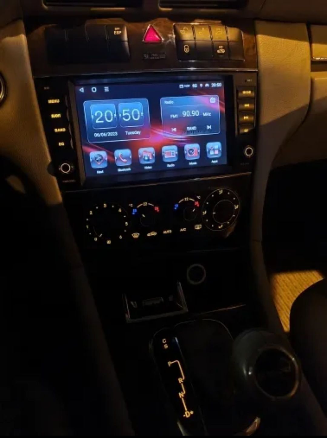 Rádio Android 12 com GPS Mercedes W209 CLK (Novo)