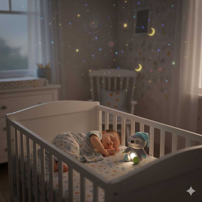 Нічник проєктор іграшка імітує ДИХАННЯ, СЕРЦЕБИТТЯ, мелодії, природа