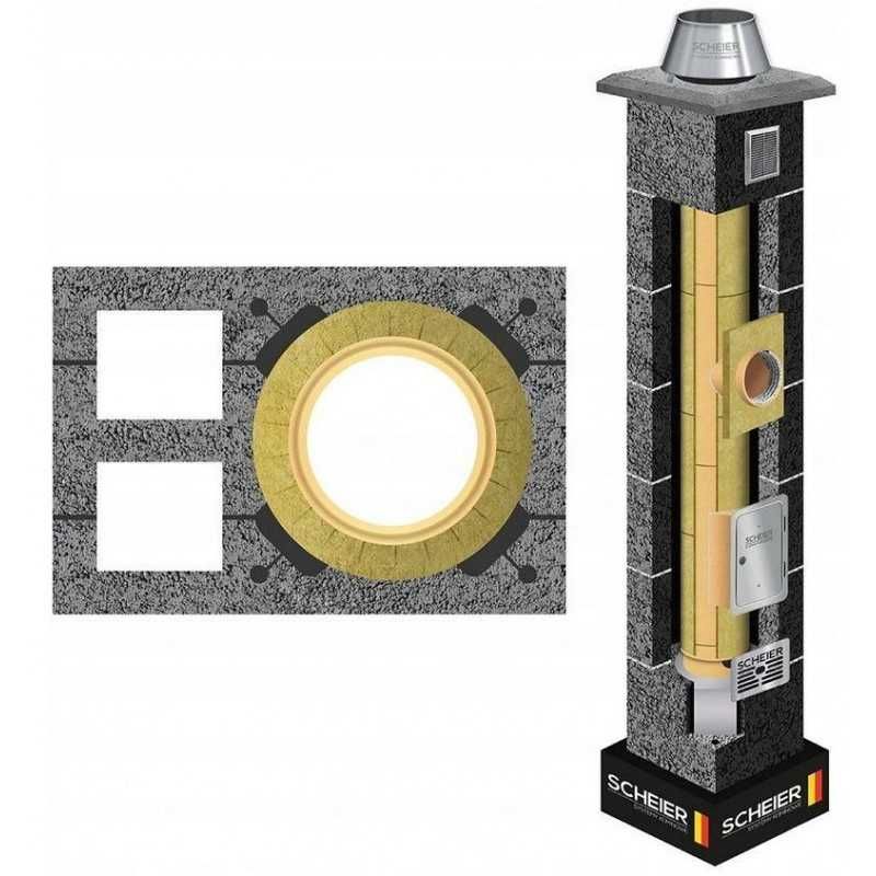 System kominowy Scheier 5mb fi 200 2 wentylacje komin ceramiczny