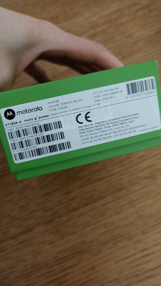 oryginalne pudełko na telef Motorola Moto g7 power xt1955-4 INPOST 1zl