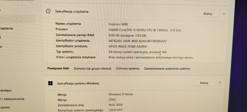 Dell Inspiron 5490 AiO 2W1 i5 win11 lub ZAMIENIĘ na MiniPC