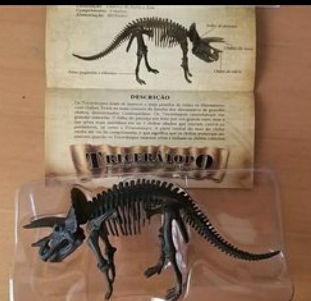 Coleção 4 dinossauros Tiranosauro, Triseratopo, Estegossauro