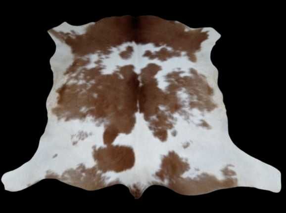 Dywan SKÓRA BYDLĘCA CIELAK POLSKI łaciaty brązowo-krem skóra naturalna