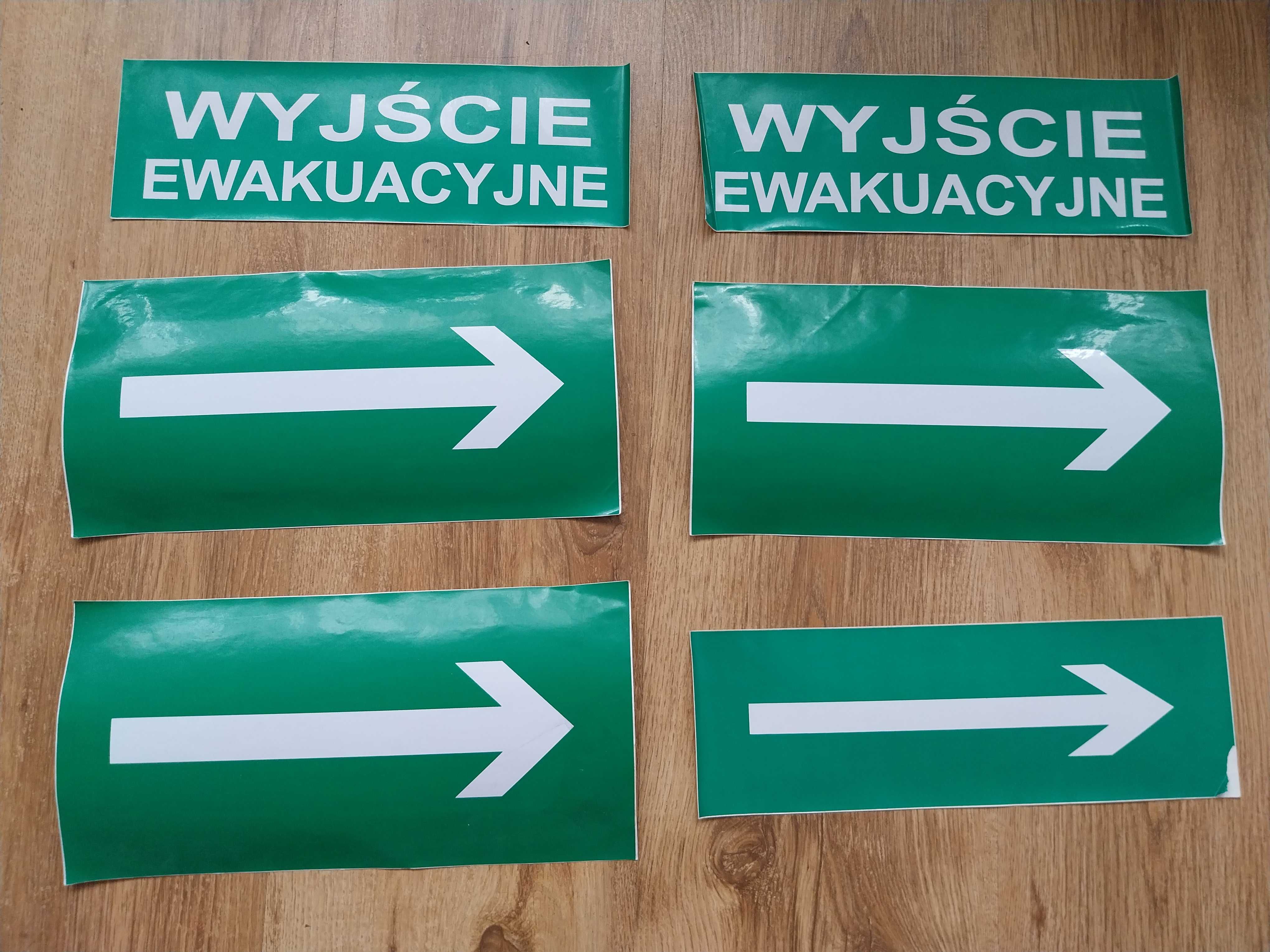 Wyjście ewakuacyjne - strzałki - zestaw 6 naklejek