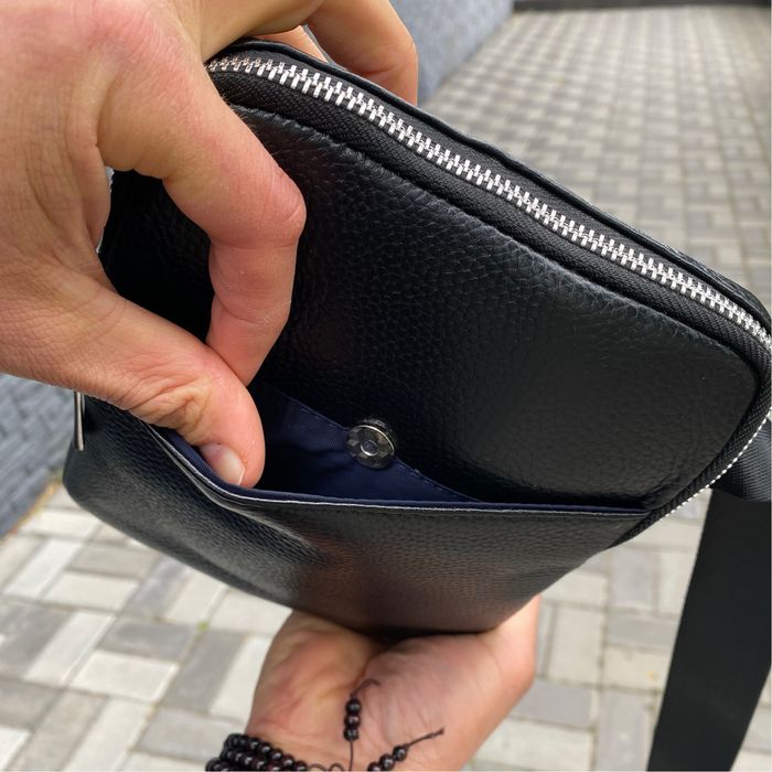 Компактна чоловіча сумка з натуральної шкіри планшетка Tablet mini