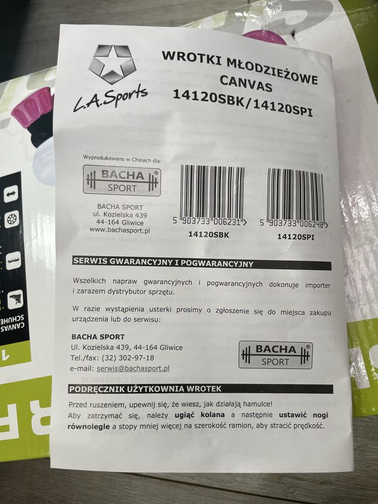 Wrotki młodzieżowe CANVAS r.38