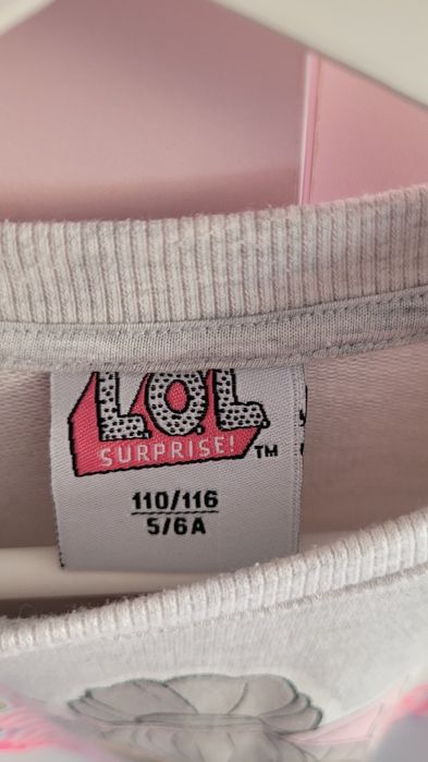 Bluza 110/116 LOL Suprise dziewczęca dla dziewczynki szara długi rękaw
