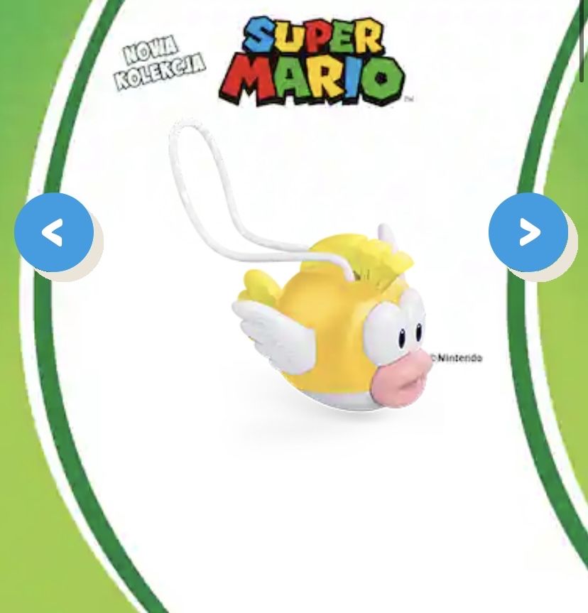 Figurka Cheep Cheep (VQ402A) z serii Super Mario z Kinder Joy.