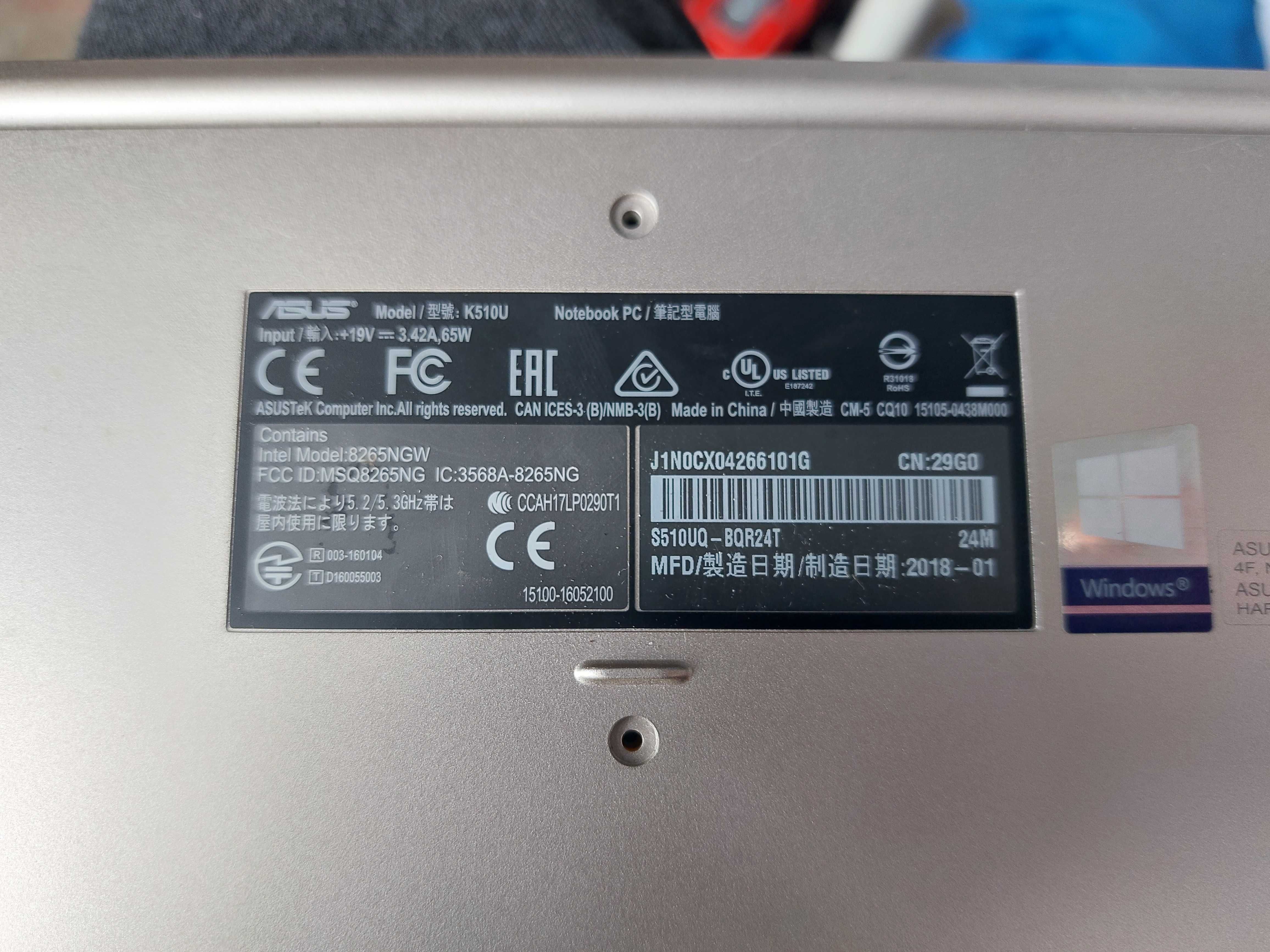 asus k510u i7 laptop