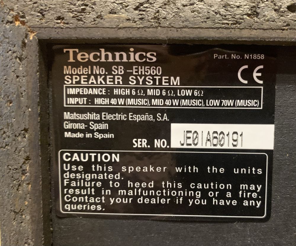 3-х смугова акустика Technics  SB-EH560(6 Ω)