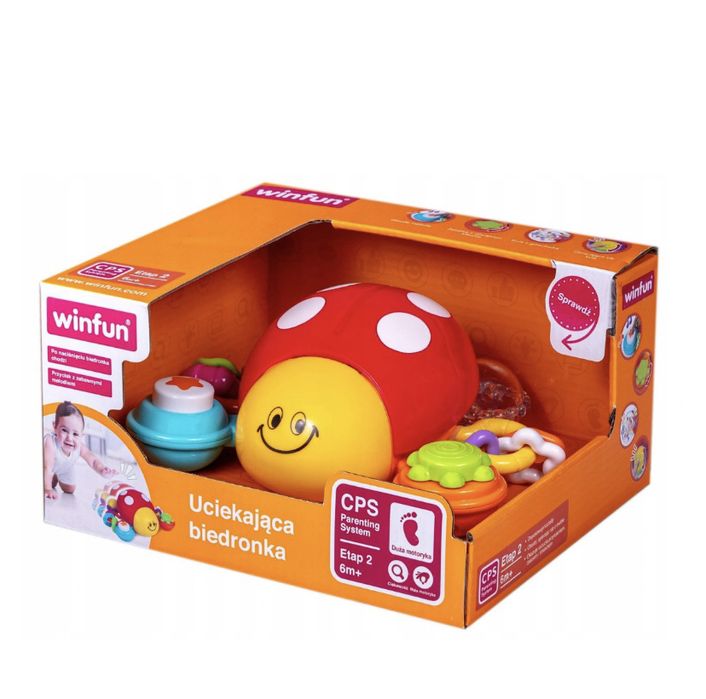 Uciekająca biedronka pełzak do raczkowania Smily Play różowa grająca