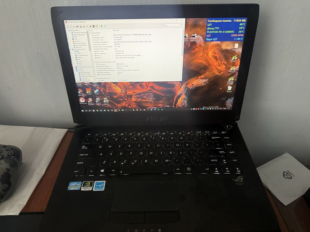 ASUS ROG G46WV i7 3940XM 16gb ram 512 rom