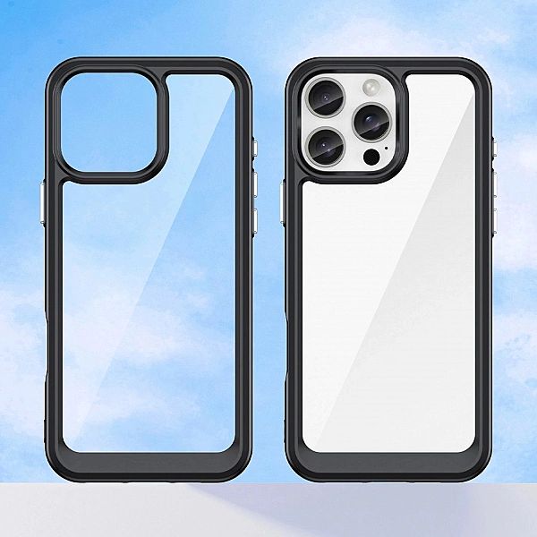 Etui Outer Space Case z żelową ramką do iPhone 16 Pro Max - czarne