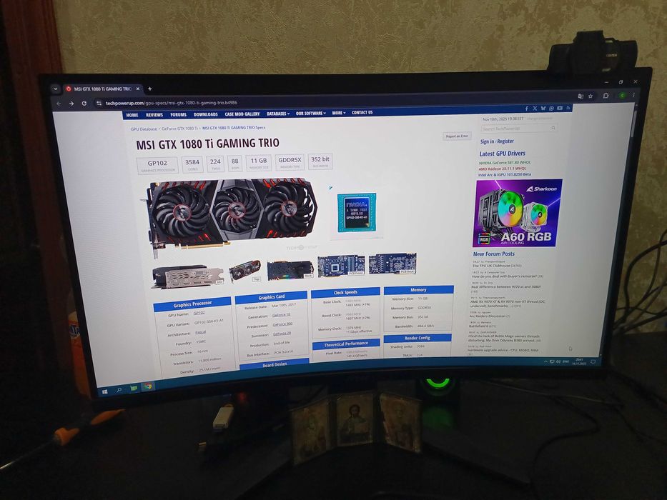 Пк + монитор Gtx 1080ti gayming X trio 11gb